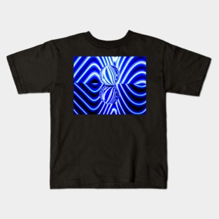 Crystal ball abstract blue and white Kids T-Shirt